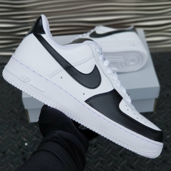 Custom Nike Air Force 1 Black White Panda